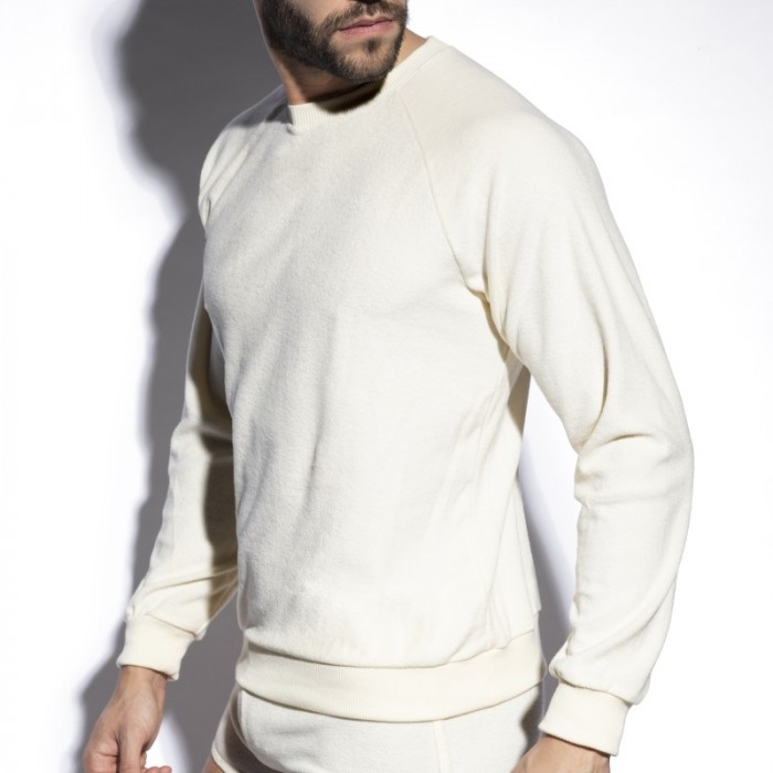 Maniche lunghe del marchio ES COLLECTION - Sweatshirt Terrycloth - Ivoire - Ref : SP318 C02