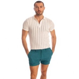 Polo de la marque L HOMME INVISIBLE - Wimbledon Vanille - Polo L Homme Invisible - Ref : HW112 WIM 011