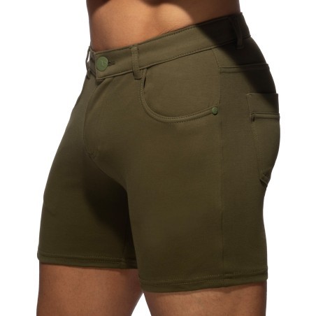 Pantalones cortos delgados - caqui