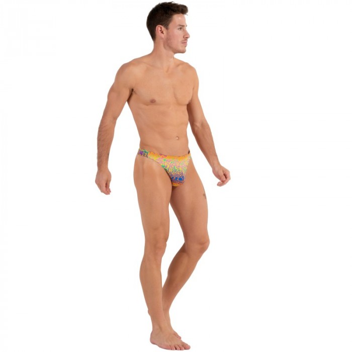 Schnur der Marke HOM - G-String HOM Funky Styles - Gelber Druck - Ref : 402895 40P0YE