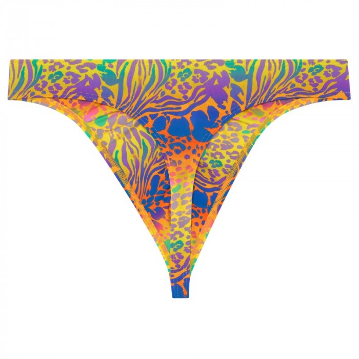 Schnur der Marke HOM - G-String HOM Funky Styles - Gelber Druck - Ref : 402895 40P0YE
