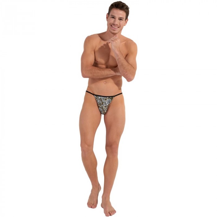 Slip, Tanga de la marque HOM - Tanga HOM Funky Styles - imprimé floral blanc - ÉDITION LIMITÉE - Ref : 402896 40P003