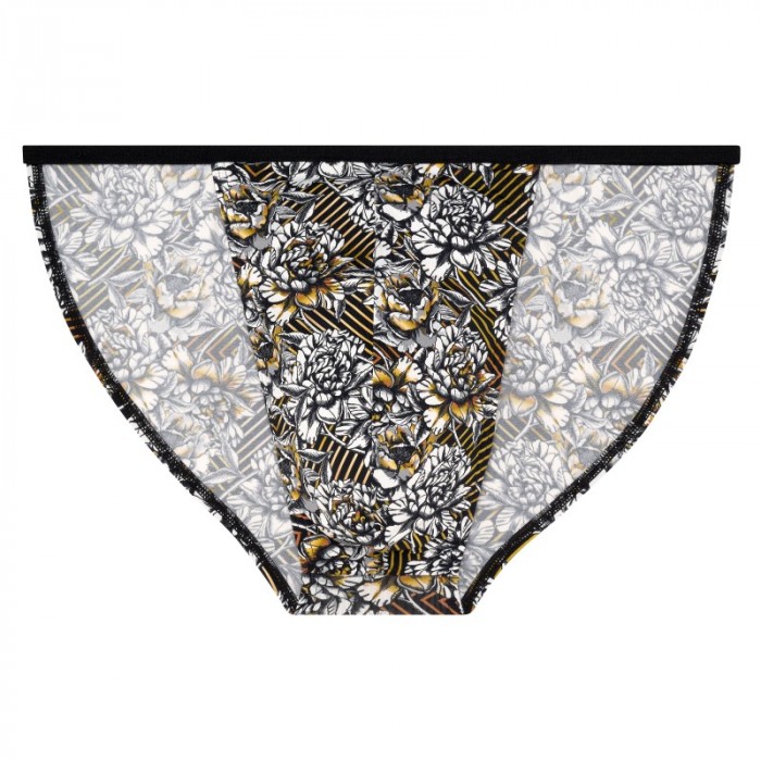 Slip, Tanga de la marque HOM - Tanga HOM Funky Styles - imprimé floral blanc - ÉDITION LIMITÉE - Ref : 402896 40P003