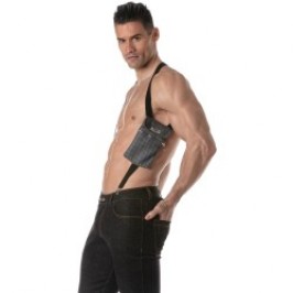 Geschirr der Marke TOF PARIS - Elastisches Geschirr mit Tasche 3D Tof Paris - Grau - Ref : TOF467G