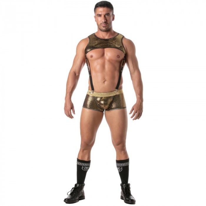 Harness of the brand TOF PARIS - Glitter Zippered Pocket Harness - Gold - Ref : TOF503O