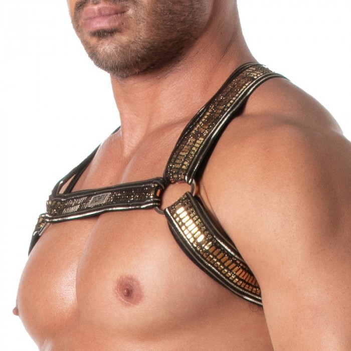 Imbracatura del marchio TOF PARIS - Imbracatura Bulldog Glitter Tof Paris - Oro - Ref : TOF504O
