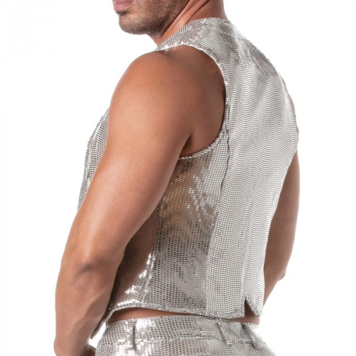 Jacke der Marke TOF PARIS - Glitter Tof Kettenweste Paris - Silber - Ref : TOF509A