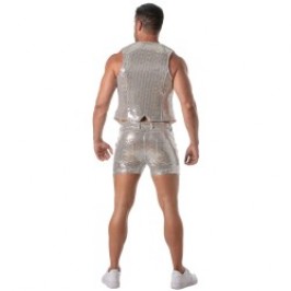 Chaqueta de la marca TOF PARIS - Chaleco de cadena Glitter Tof Paris - Plata - Ref : TOF509A