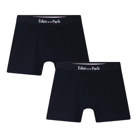 2er-Pack Eden Park Boxershorts aus unifarbener Stretch-Baumwolle, marineblau