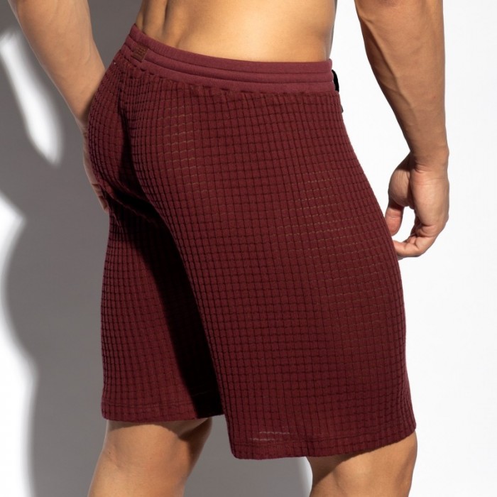 Bermuda of the brand ES COLLECTION - Checkmate Bermuda Shorts - Garnet Red - Ref : SP338 C29