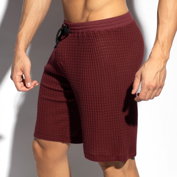 Bermuda of the brand ES COLLECTION - Checkmate Bermuda Shorts - Garnet Red - Ref : SP338 C29
