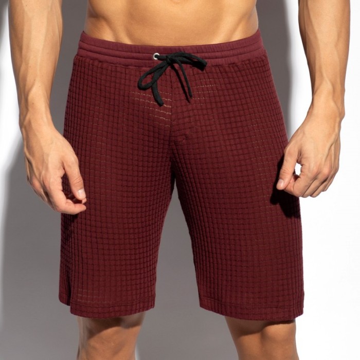 Bermuda of the brand ES COLLECTION - Checkmate Bermuda Shorts - Garnet Red - Ref : SP338 C29