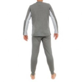 Loungewear del marchio EDEN PARK - Pigiama Eden Park Plain con scollo a V grigio - Ref : E502F23 927