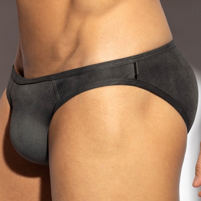 Slip, Tanga de la marque ES COLLECTION - Slip bikini Simsuede - Gris - Ref : UN604 C15