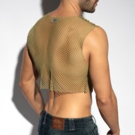 Tank top of the brand ES COLLECTION - copy of Crop Top Beachy Net Midriff - Blanc - Ref : TS338 C12