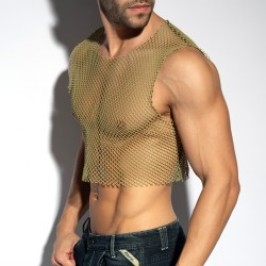 Tank top of the brand ES COLLECTION - copy of Crop Top Beachy Net Midriff - Blanc - Ref : TS338 C12