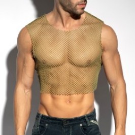 Canotta del marchio ES COLLECTION - copy of Crop Top Beachy Net Midriff - Blanc - Ref : TS338 C12