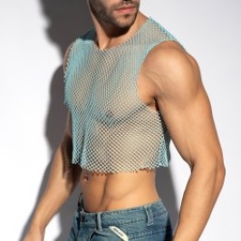 Canotta del marchio ES COLLECTION - copy of Crop Top Beachy Net Midriff - Blanc - Ref : TS338 C23