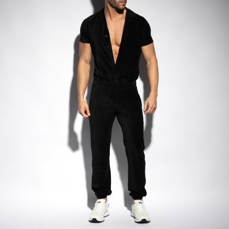 Cord-Jumpsuit - Schwarz