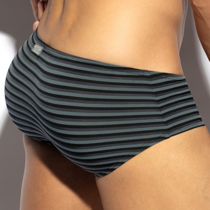 Slip de la marca ES COLLECTION - Slip à rayures - Noir - Ref : UN614 C10
