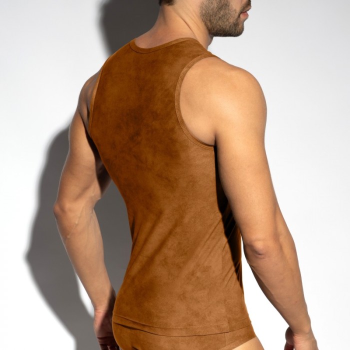 Débardeur de la marque ES COLLECTION - Débardeur Simsuede - Marron - Ref : TS339 C13
