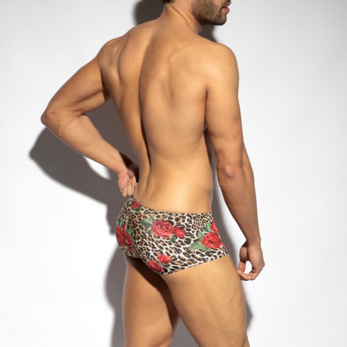 Shorts Boxer, Shorty de la marca ES COLLECTION - Trunk roses - Noir - Ref : UN616 C10