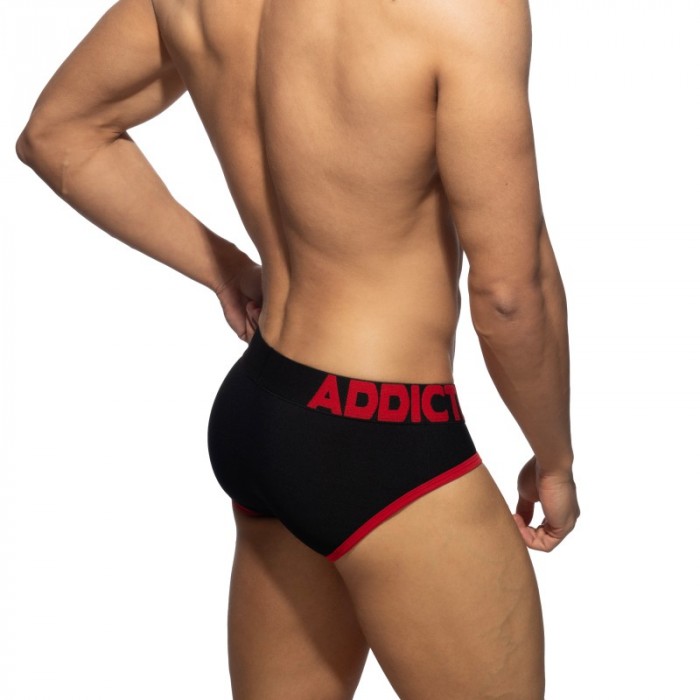 Slip del marchio ADDICTED - Slip Pique tricolore - Noir - Ref : AD1349 C10