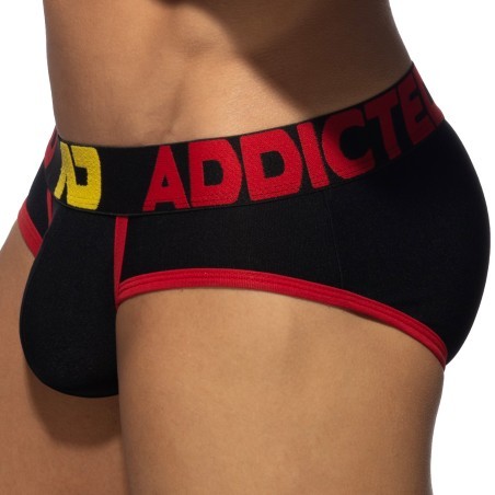 Slip in piquet tricolore - Nero