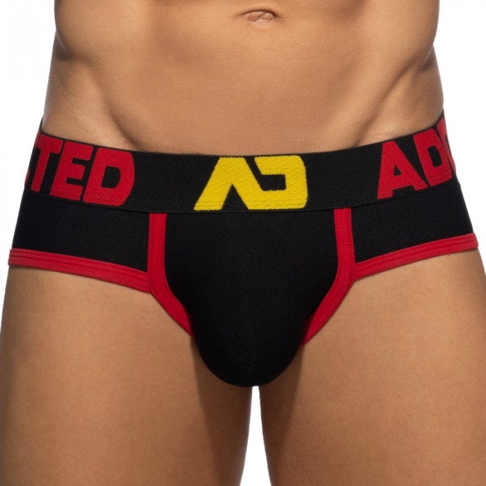 Slip del marchio ADDICTED - Slip Pique tricolore - Noir - Ref : AD1349 C10