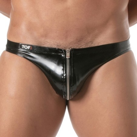 Bikini mit Reißverschluss Vinyl Tof Paris - Schwarz