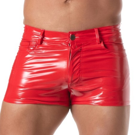 5-Pocket Mid-Thigh Shorts Vinyl Tof Paris - Red