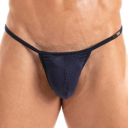 String Tentation en Microfibre Tof Paris - Bleu Marine