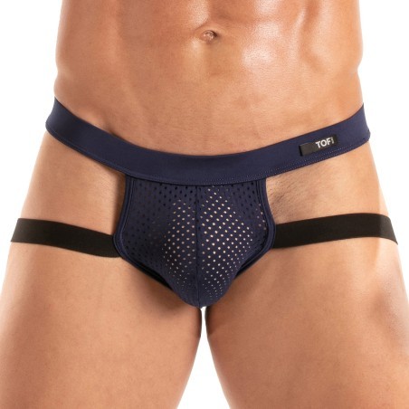 Jockstrap Temptation de microfibra Tof Paris - Azul Marino