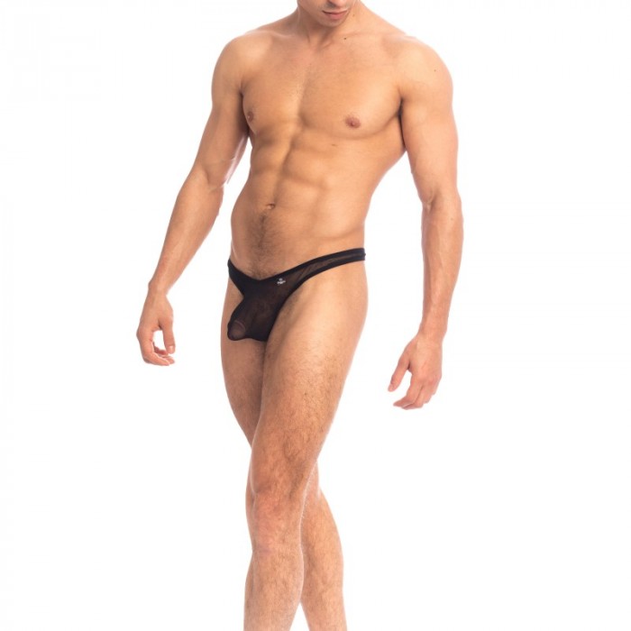 Schnur der Marke QURIOSÉ - Sheer Sensations - Tanga Bikini Quriosé - Ref : QU02 MES BLK