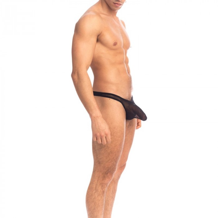 Schnur der Marke QURIOSÉ - Sheer Sensations - Tanga Bikini Quriosé - Ref : QU02 MES BLK