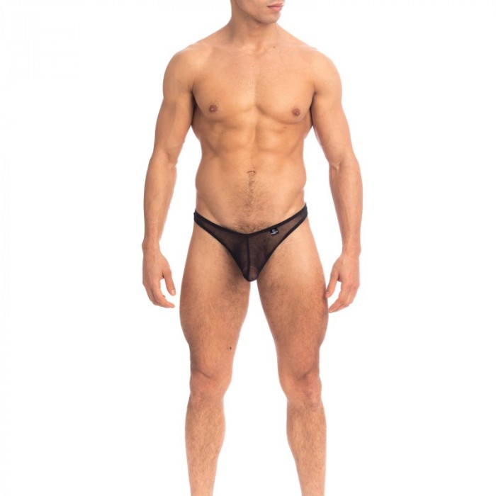 Schnur der Marke QURIOSÉ - Sheer Sensations - Tanga Bikini Quriosé - Ref : QU02 MES BLK