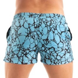 Pantaloncini da bagno del marchio TOF PARIS - Pantaloncini da bagno con stampa a metà coscia Tof Paris - Blu - Ref : TOF540BU