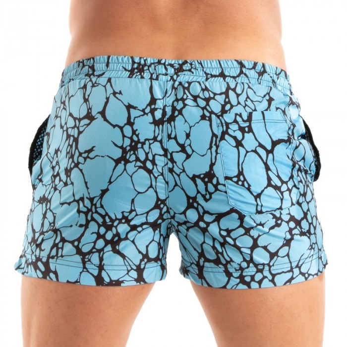 Pantaloncini da bagno del marchio TOF PARIS - Pantaloncini da bagno con stampa a metà coscia Tof Paris - Blu - Ref : TOF540BU