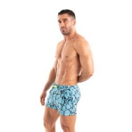 Pantaloncini da bagno del marchio TOF PARIS - Pantaloncini da bagno con stampa a metà coscia Tof Paris - Blu - Ref : TOF540BU