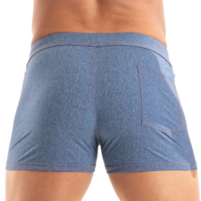 Short de bain de la marque TOF PARIS - Short de Bain Zippé Denim Tof Paris - Ref : TOF546BU