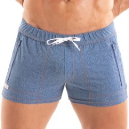 Short de bain de la marque TOF PARIS - Short de Bain Zippé Denim Tof Paris - Ref : TOF546BU