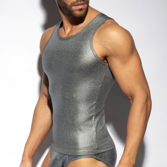 Débardeur de la marque ES COLLECTION - Débardeur Imperial - Argent - EDITON LIMITEE - Ref : TS345 C21