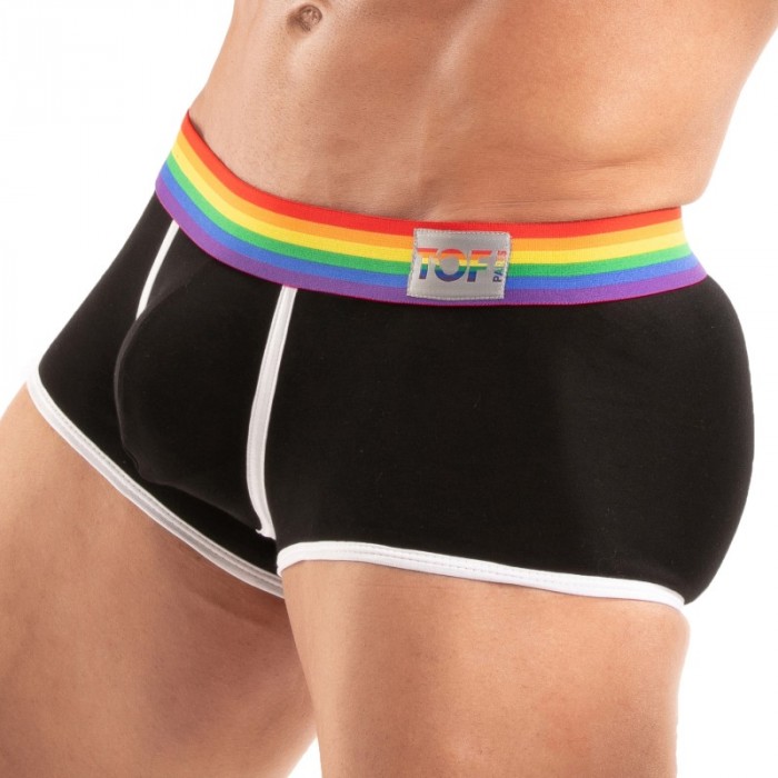 Pantaloncini boxer, Shorty del marchio TOF PARIS - Boxer CortoTof Paris Rainbow - Nero - Ref : TOF531N