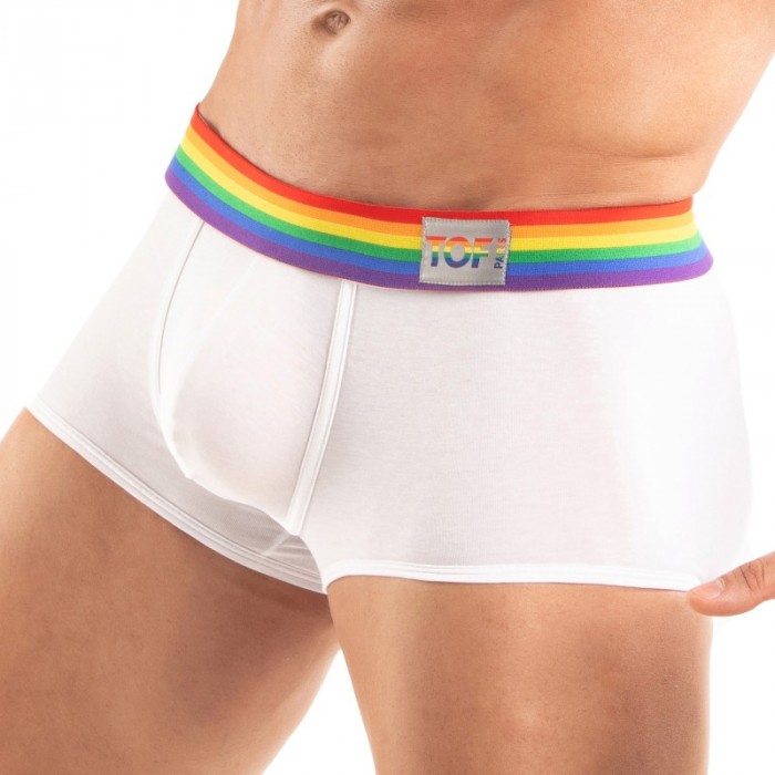 Pantaloncini boxer, Shorty del marchio TOF PARIS - Boxer CortoTof Paris Rainbow - Bianco - Ref : TOF531B