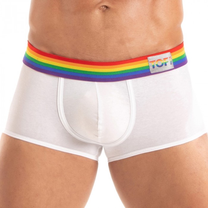 Boxershorts, Shorty der Marke TOF PARIS - Kurze Boxershorts Tof Paris Rainbow - Weiß - Ref : TOF531B Boxershorts, Shorty der Marke TOF PARIS - Kurze Boxershorts Tof Paris Rainbow - Weiß - Ref : TOF531B