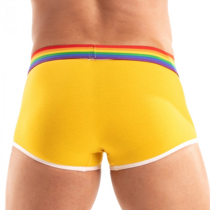 Chaussettes & socquettes de la marque TOF PARIS - Boxer Court Tof Paris Rainbow - Jaune - Ref : TOF531J
