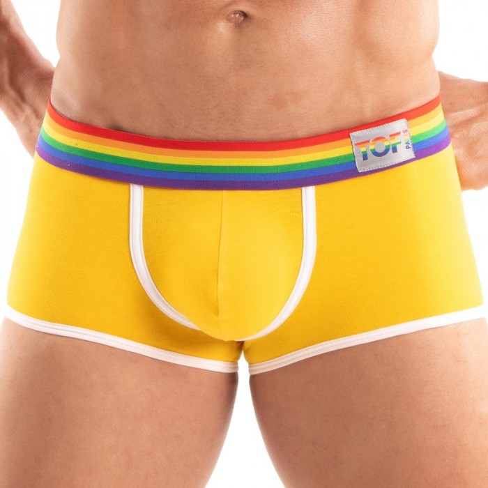 Chaussettes & socquettes de la marque TOF PARIS - Boxer Court Tof Paris Rainbow - Jaune - Ref : TOF531J Chaussettes & socquettes de la marque TOF PARIS - Boxer Court Tof Paris Rainbow - Jaune - Ref : TOF531J