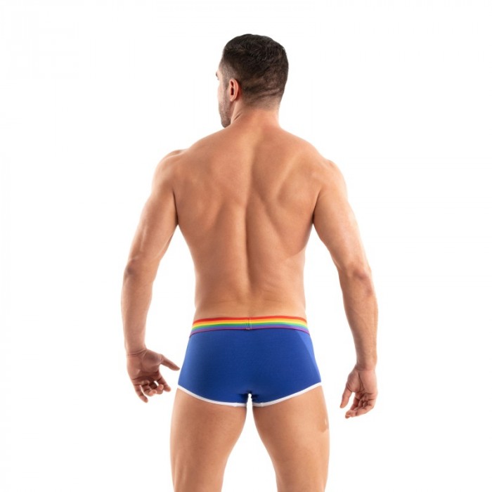 Pantaloncini boxer, Shorty del marchio TOF PARIS - Boxer CortoTof Paris Rainbow - Blu Reale - Ref : TOF531BUR