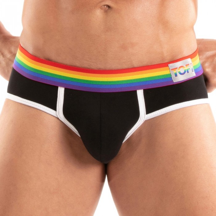 Slip de la marca TOF PARIS - Calzoncillos Tof Paris Rainbow - Negro - Ref : TOF532N Slip de la marca TOF PARIS - Calzoncillos Tof Paris Rainbow - Negro - Ref : TOF532N