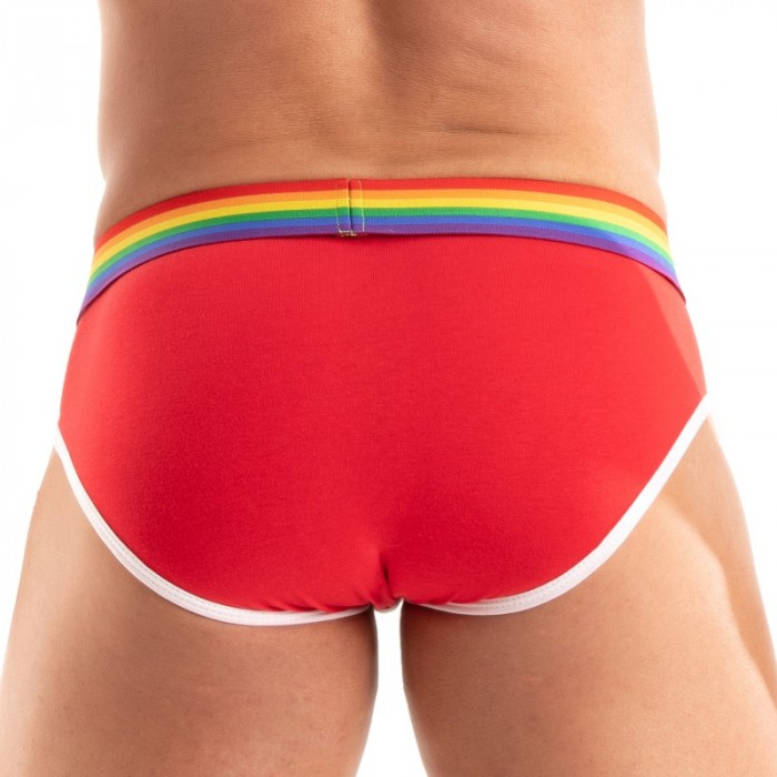 Slip del marchio TOF PARIS - Slip Tof Paris Rainbow - Rosso - Ref : TOF532R